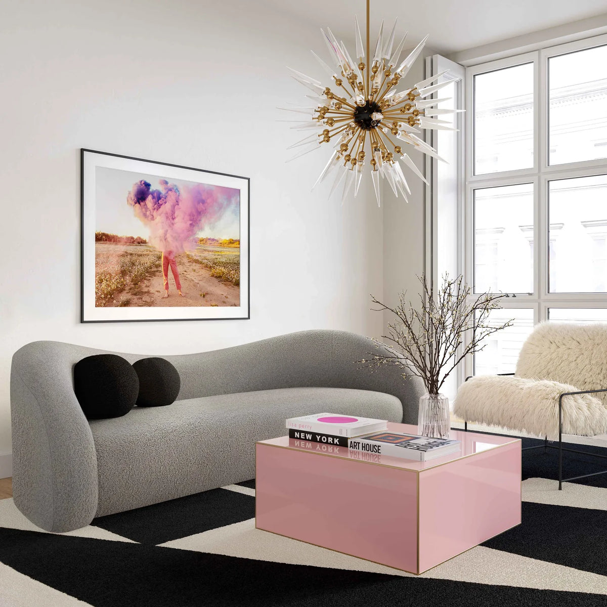 Leonie Faux Shearling Sofa (84"-103")