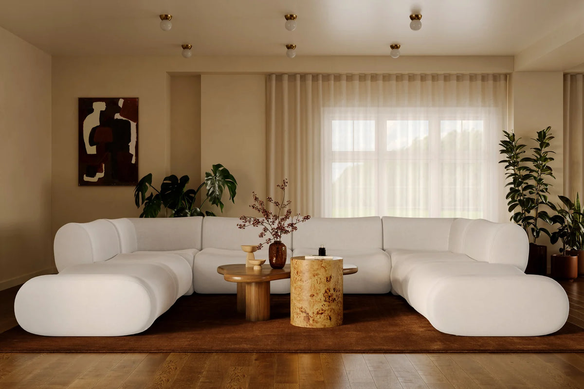 Zenith 8-Piece Contract-Grade Upcycled Fabric Modular U-Sectional