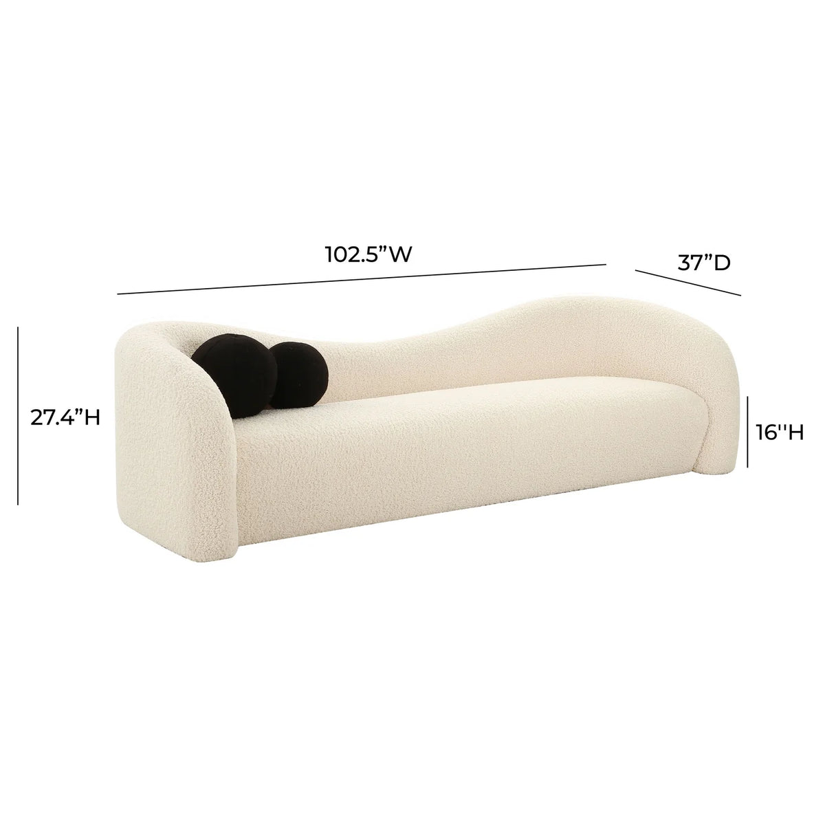 Leonie Faux Shearling Sofa (84"-103")