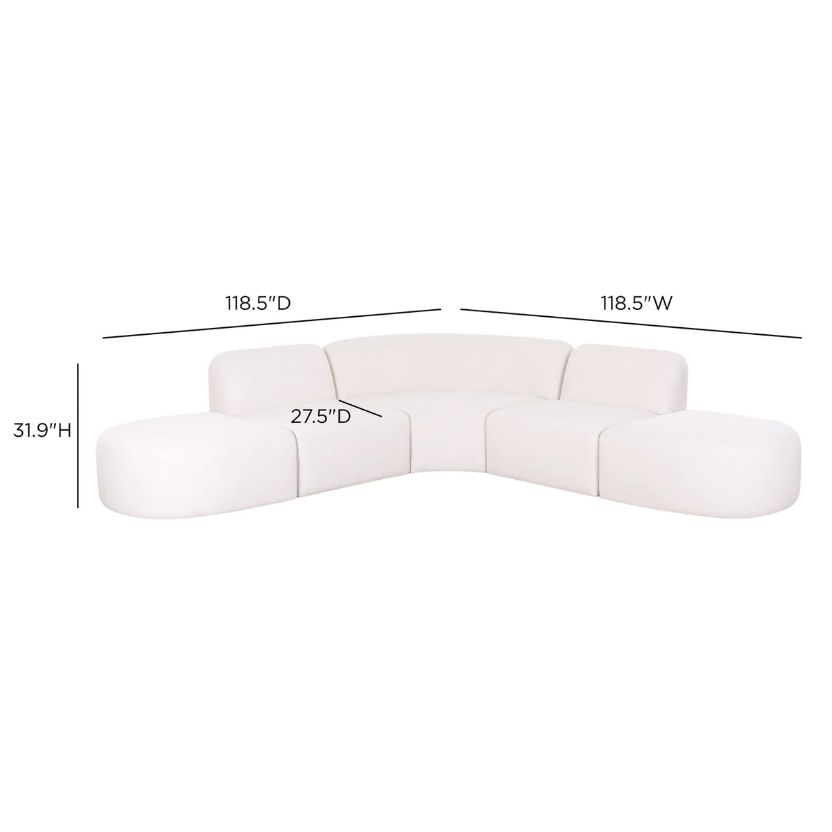Gorge 5-Piece Modular Euro Sectional
