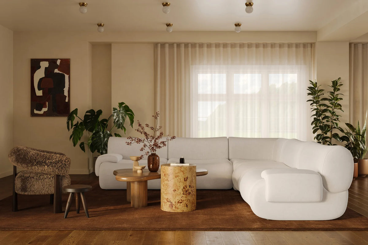 Zenith 5-Piece Contract-Grade Upcycled Fabric Modular L-Sectional