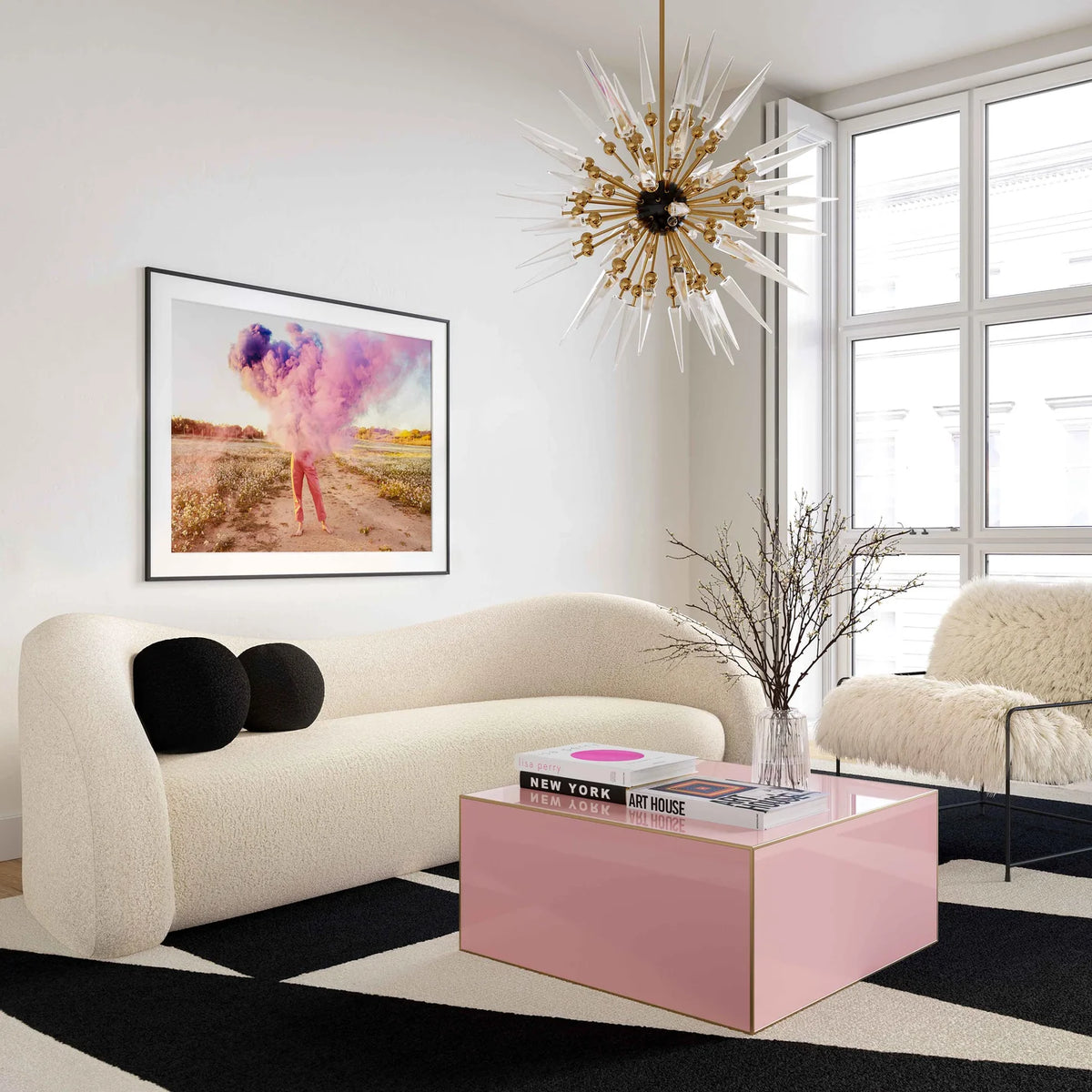 Leonie Faux Shearling Sofa (84"-103")