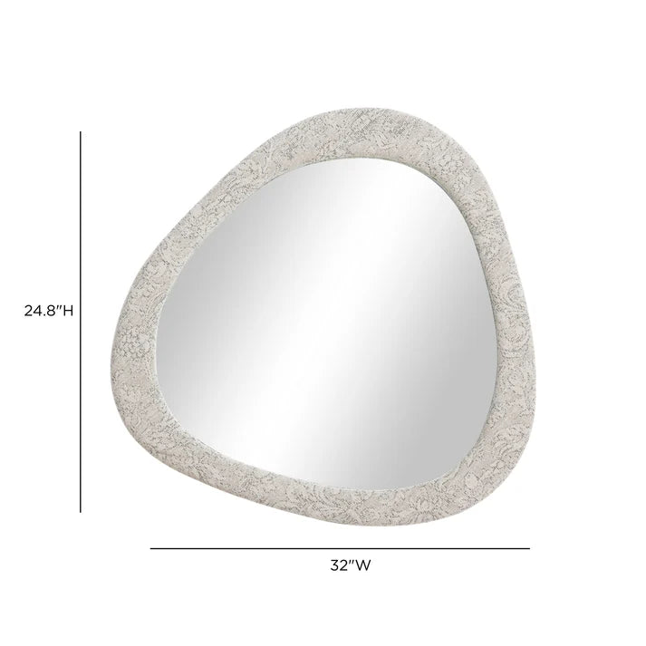 Klaryss  Neutral Floral Jacquard Wall Mirror
