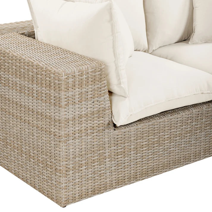 Cali 120" Performance Fabric & Wicker Outdoor Sofa
