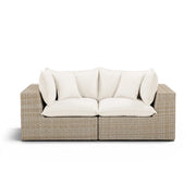 Cali 80" Performance Fabric & Wicker Outdoor Loveseat