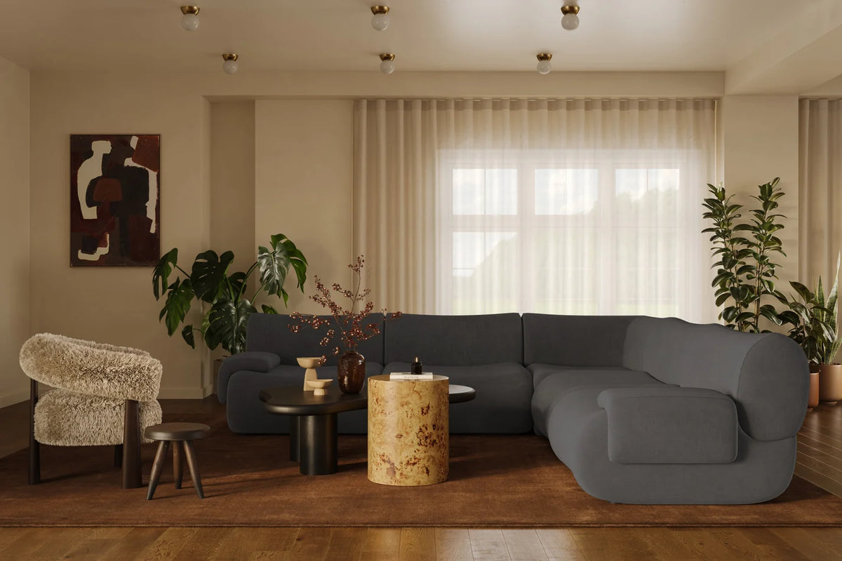 Zenith 5-Piece Contract-Grade Upcycled Fabric Modular L-Sectional
