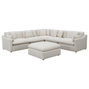 HOBSON 5-PIECE UPHOLSTERED MODULAR SECTIONAL SOFA IVORY