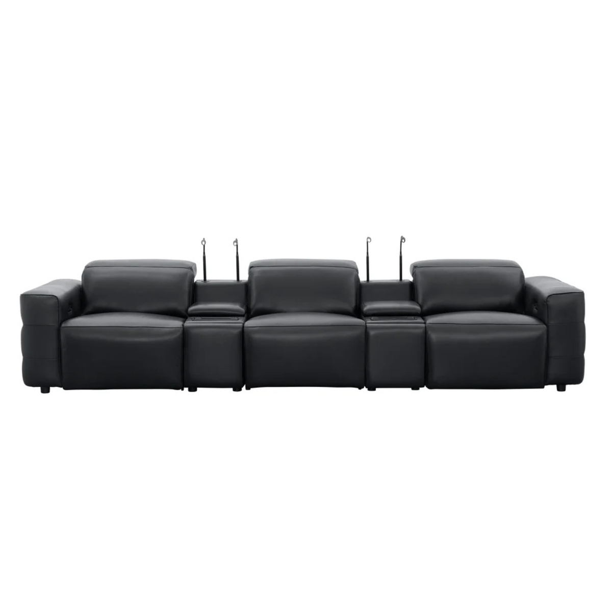 Diamante Italian Leather/Match Power Home Theater Recliner Row