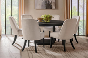 LEANDRO  ROUND DINING TABLE SET BURNISHED BLACK